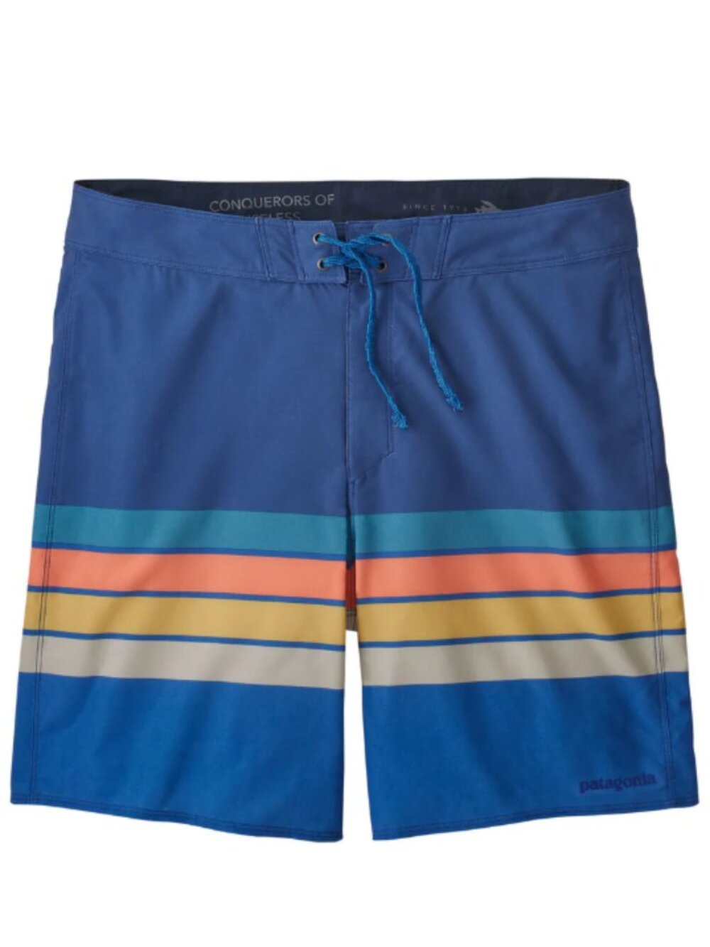 Patagonia Men's Hydropeak Boardshorts 7.5" Santa Cruz Stripe: Superior Blue Swim
